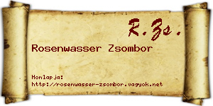 Rosenwasser Zsombor névjegykártya